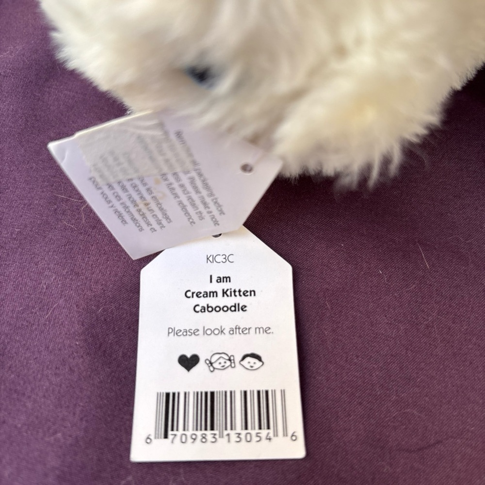 Jellycat Kittens CABOODLE Cream & Grey bundle of 2 Both Retired & Rare blue eyes - Picture 8 of 9